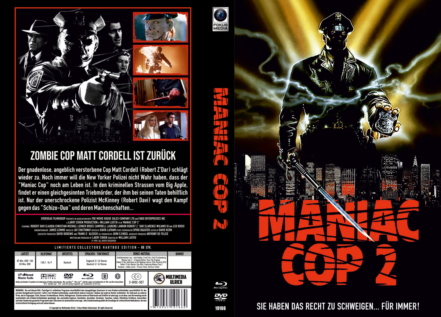 Maniac Cop 2 - Große Fokus Media Hartbox - Cover B